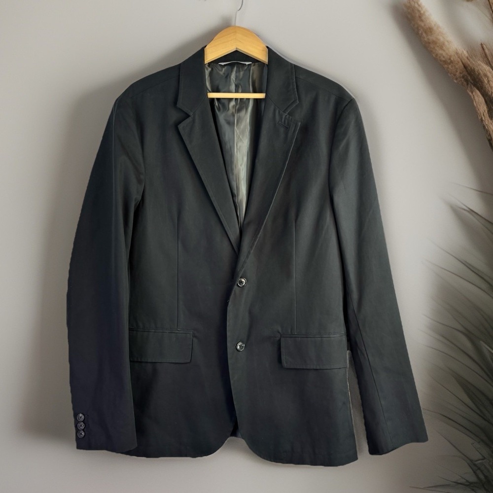 Y2K Gap Casual Blazer M 100% Cotton Black Sport Coat Jacket Timeless Preppy